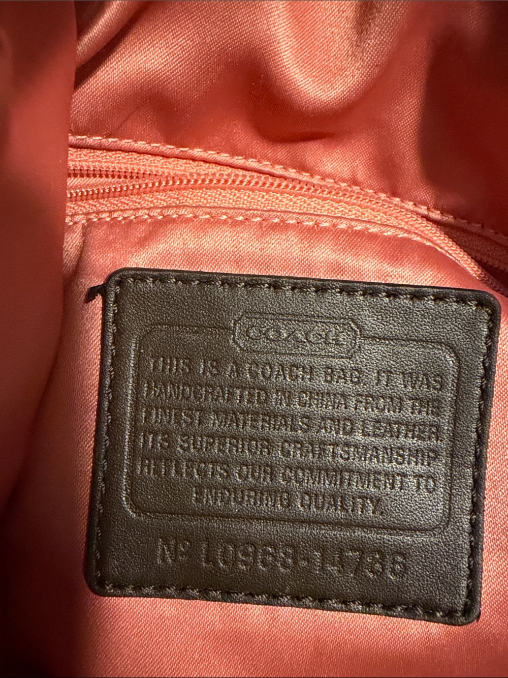 Coach Tan/Brown Signature Canvas Shoulder Bag with Leather Trim - Picture 7 of 7